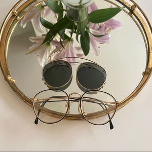 Vintage Rare Gold Optical Frames w/ Sunglasses